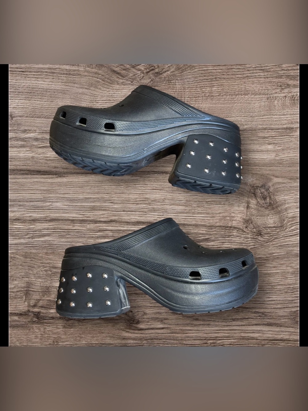 Crocs Siren Studded Heel PLATFORM CHUNKY CLOGS Black Men's 11